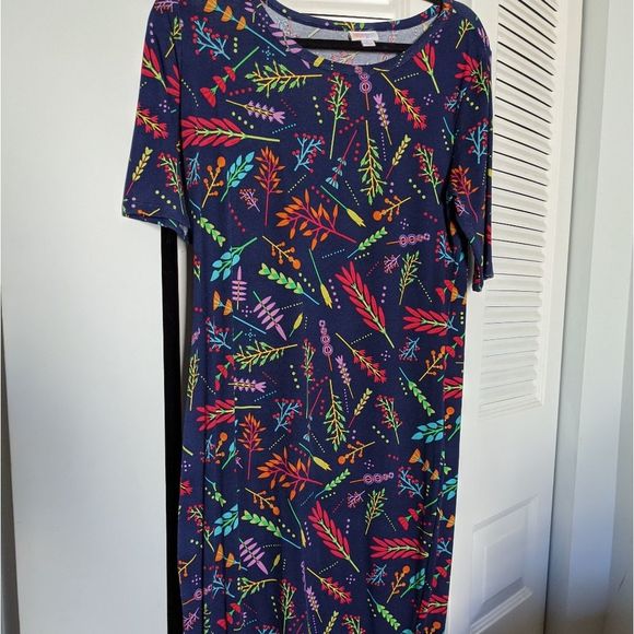 LuLaRoe Dresses & Skirts - Beautiful Vibrant Blue Patterned Julia Dress